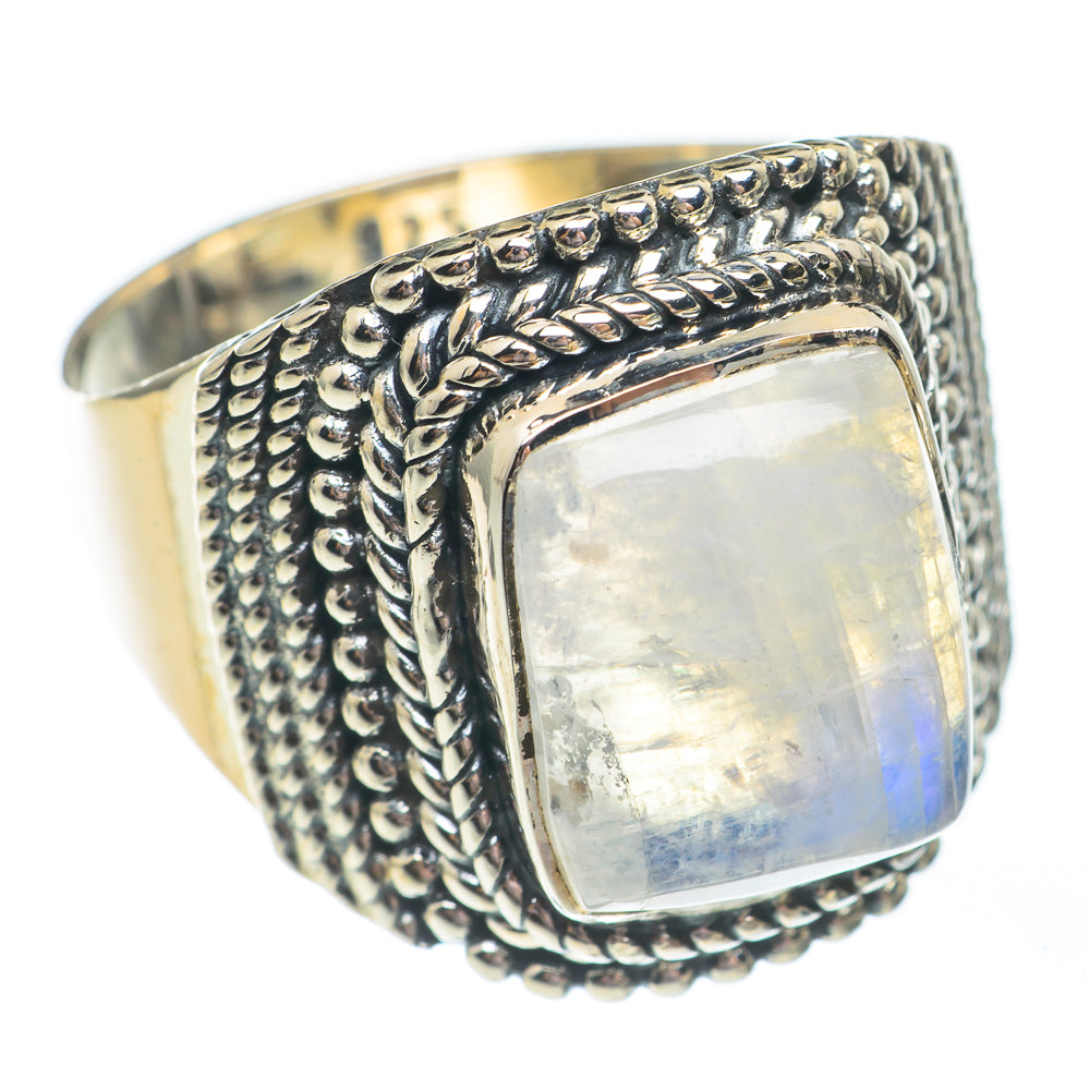 Rainbow Moonstone Rings handcrafted by Ana Silver Co - RING67790