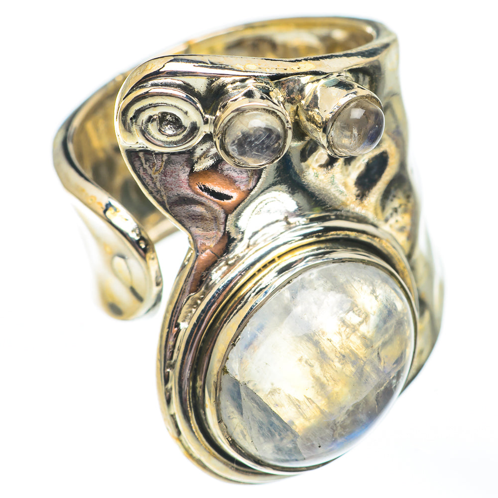 Rainbow Moonstone Rings handcrafted by Ana Silver Co - RING67924