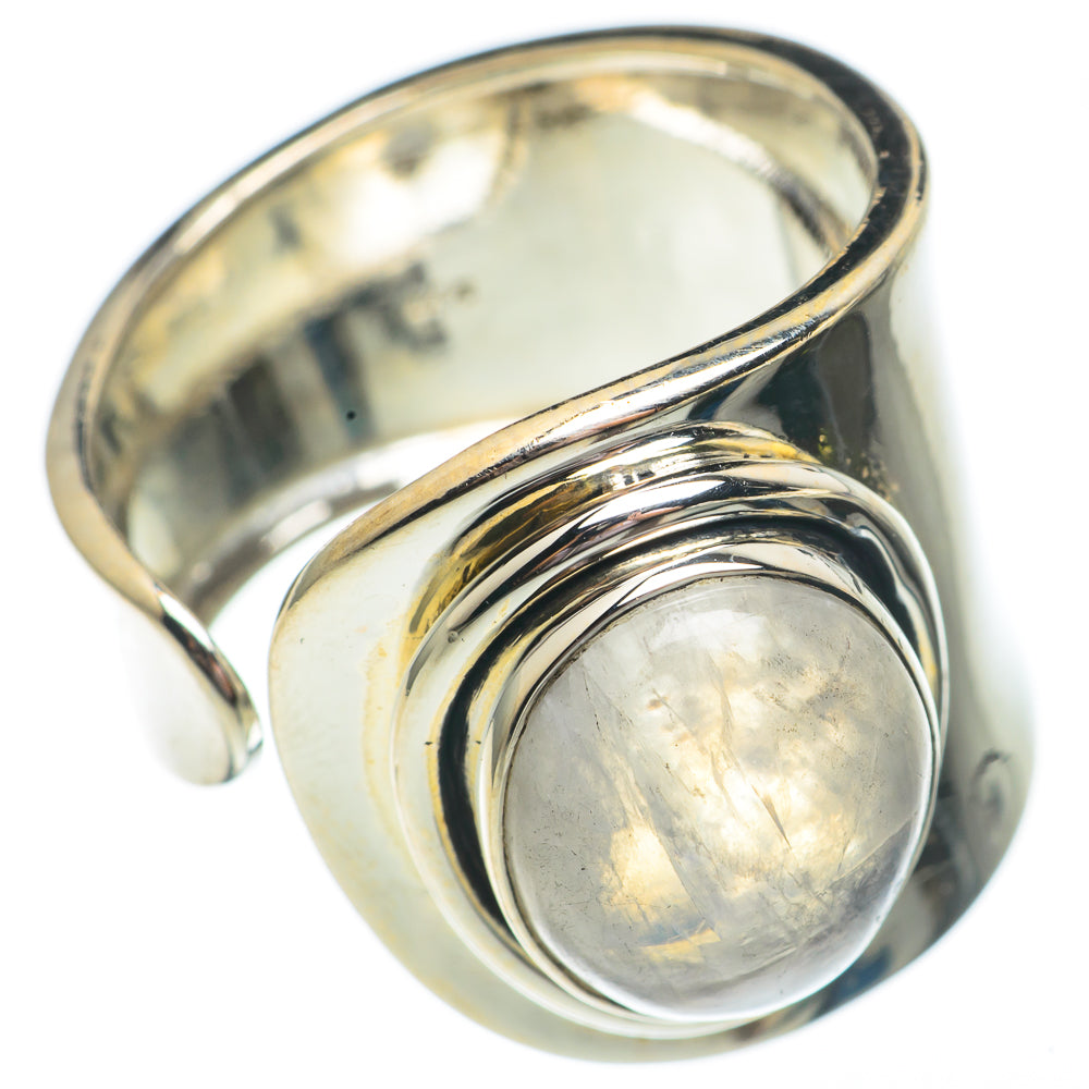 Rainbow Moonstone Rings handcrafted by Ana Silver Co - RING68009