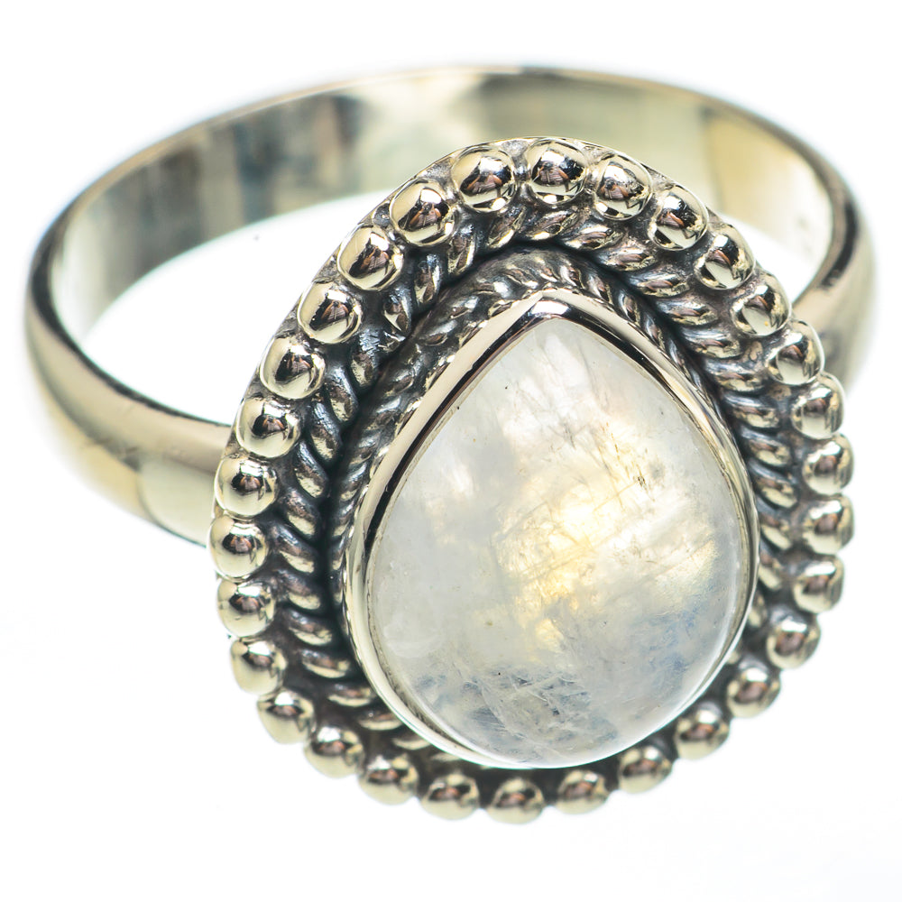 Rainbow Moonstone Rings handcrafted by Ana Silver Co - RING68010