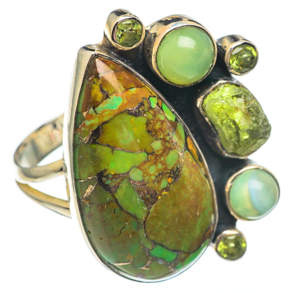 Green Copper Turquoise Rings handcrafted by Ana Silver Co - RING68024