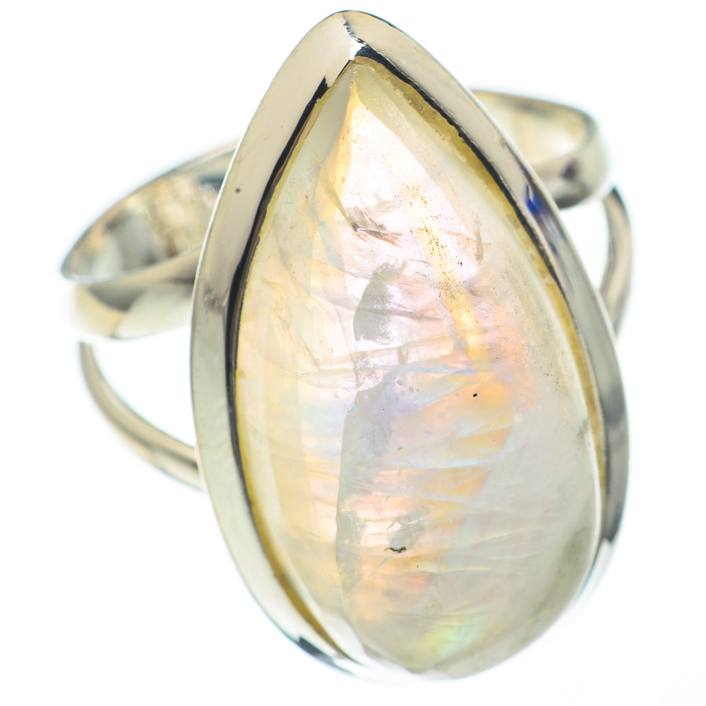 Rainbow Moonstone Rings handcrafted by Ana Silver Co - RING68135