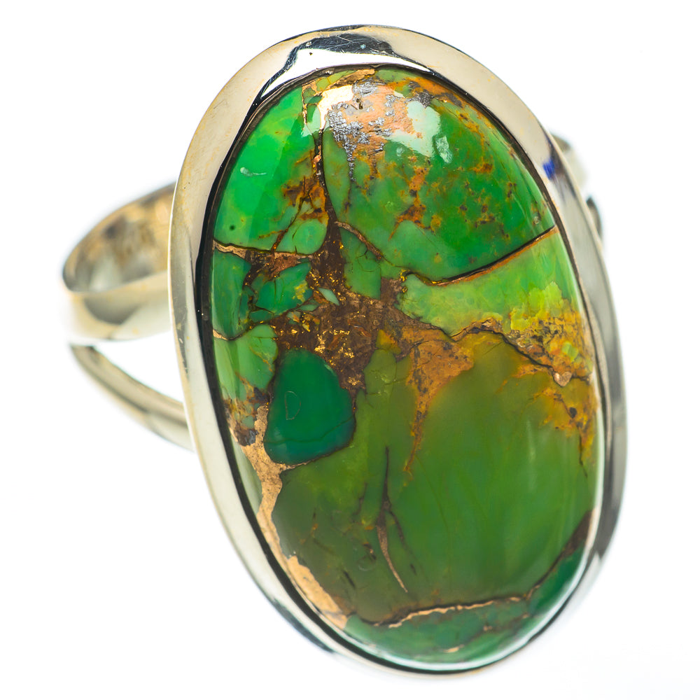 Green Copper Composite Turquoise Rings handcrafted by Ana Silver Co - RING68237