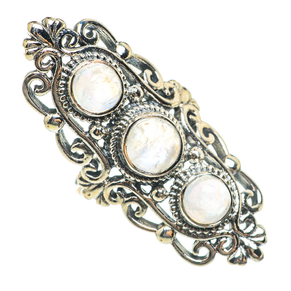 Rainbow Moonstone Rings handcrafted by Ana Silver Co - RING68279