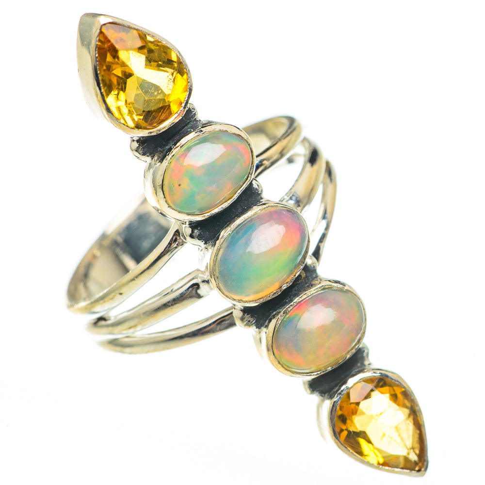 Ethiopian Opal, Citrine Rings handcrafted by Ana Silver Co - RING68370