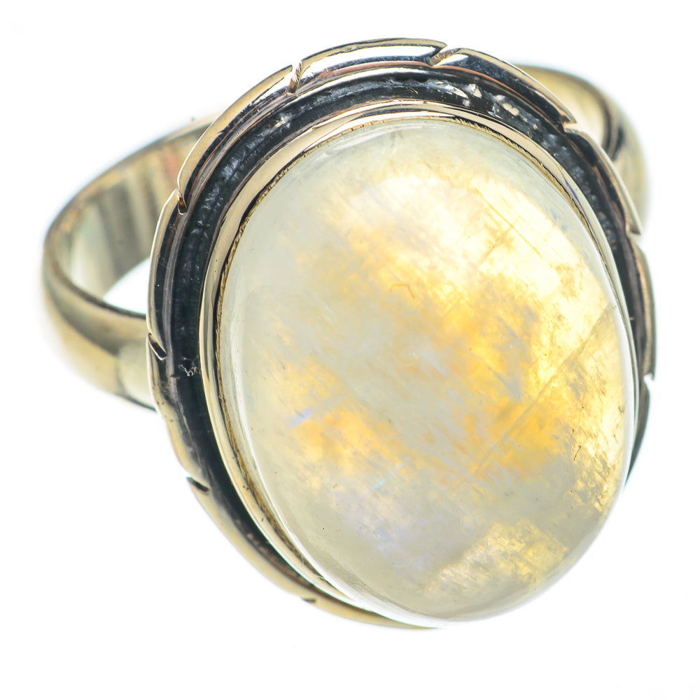 Rainbow Moonstone Rings handcrafted by Ana Silver Co - RING68704