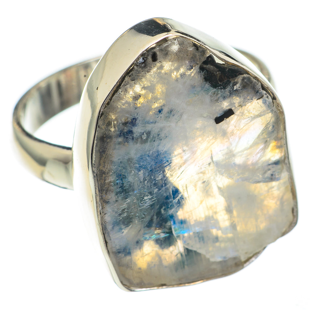 Rainbow Moonstone Rings handcrafted by Ana Silver Co - RING68739