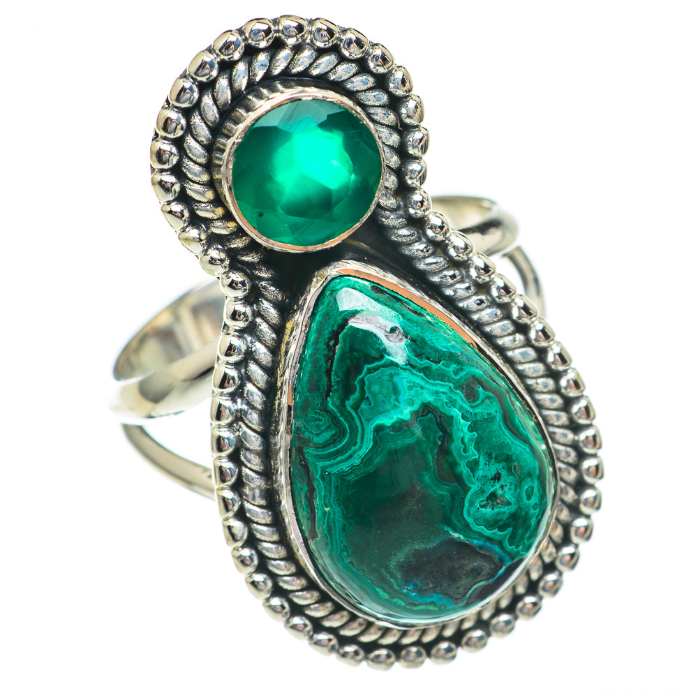 Malachite In Chrysocolla Rings handcrafted by Ana Silver Co - RING68748