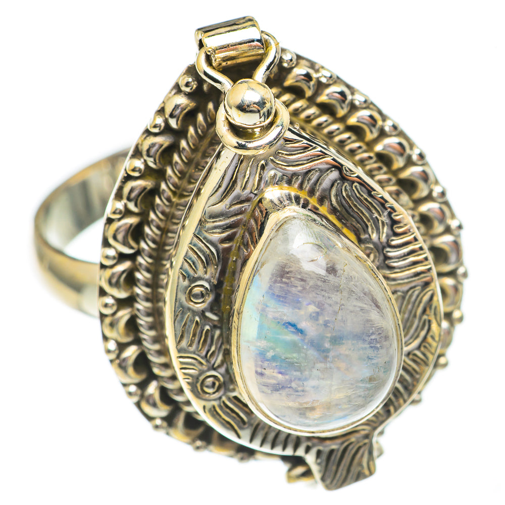 Rainbow Moonstone Rings handcrafted by Ana Silver Co - RING68979