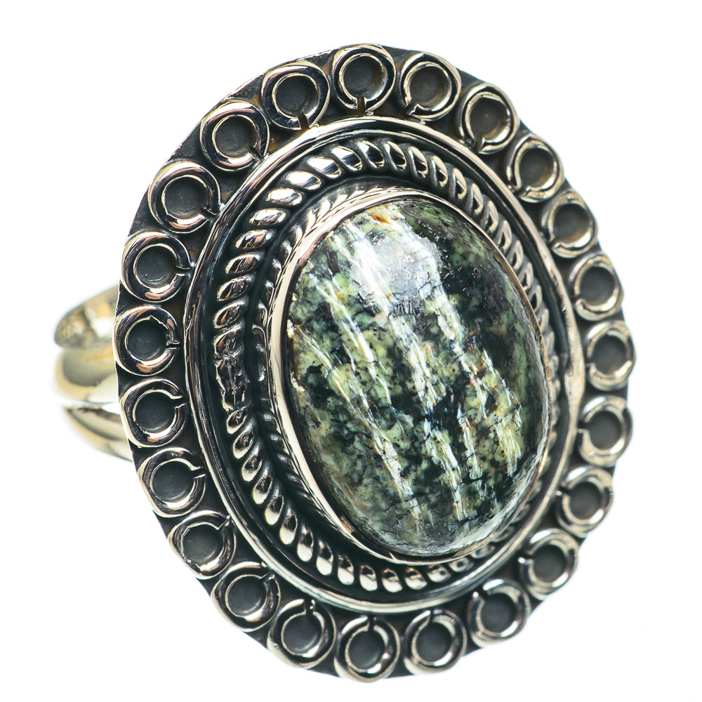 Green Vein Jasper Rings handcrafted by Ana Silver Co - RING69031
