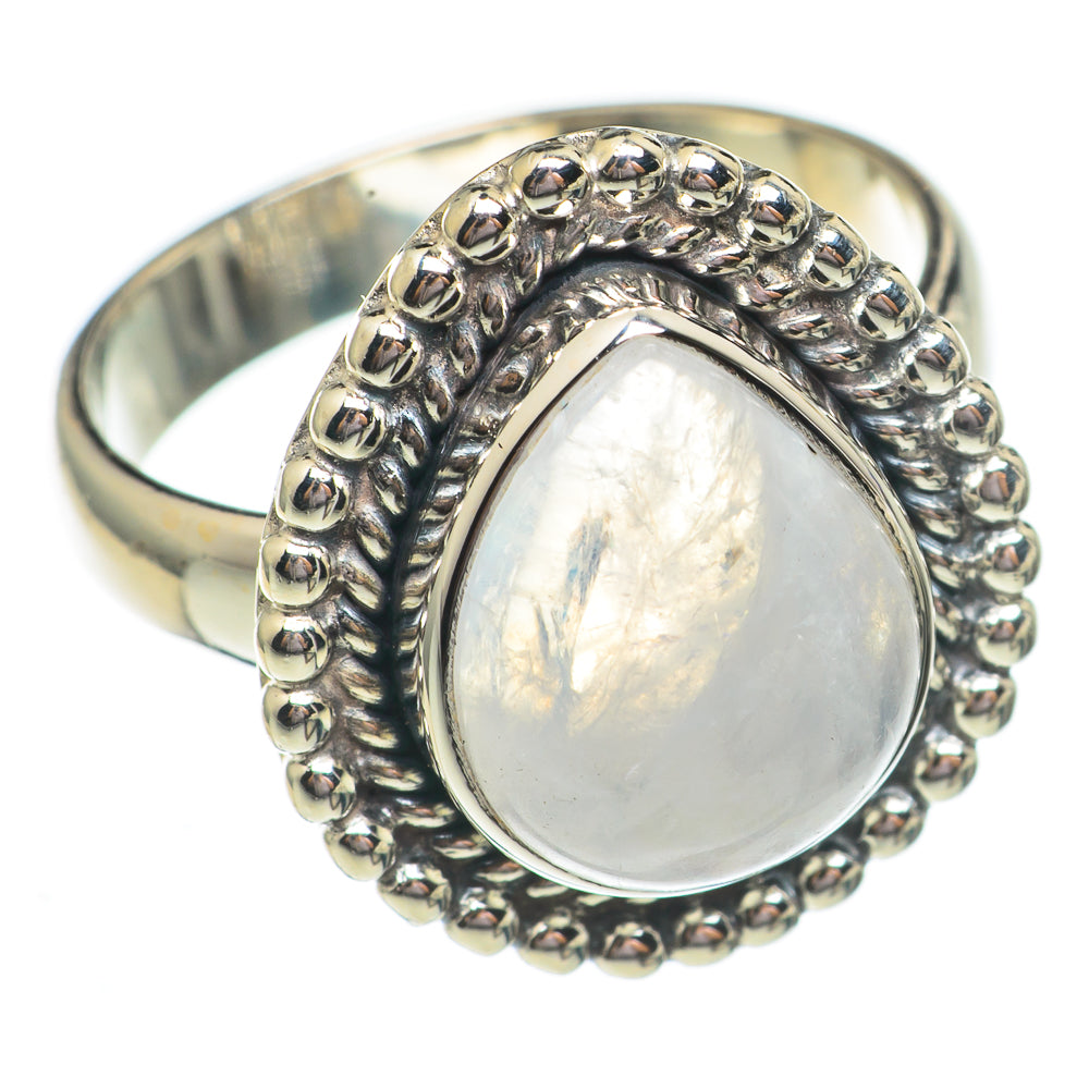 Rainbow Moonstone Rings handcrafted by Ana Silver Co - RING69406