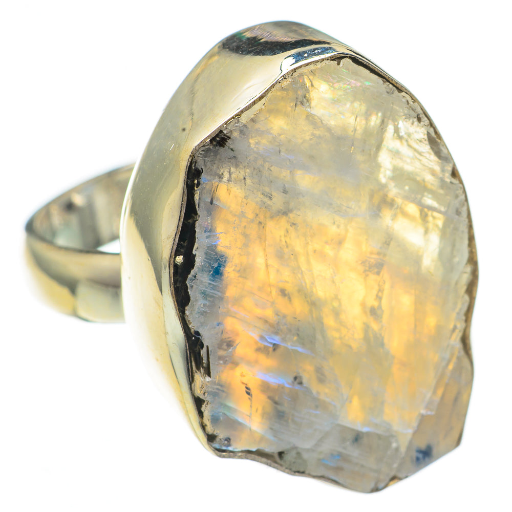 Rainbow Moonstone Rings handcrafted by Ana Silver Co - RING69408