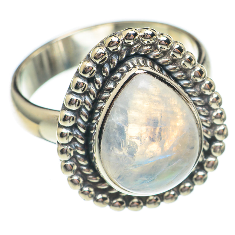 Rainbow Moonstone Rings handcrafted by Ana Silver Co - RING69513
