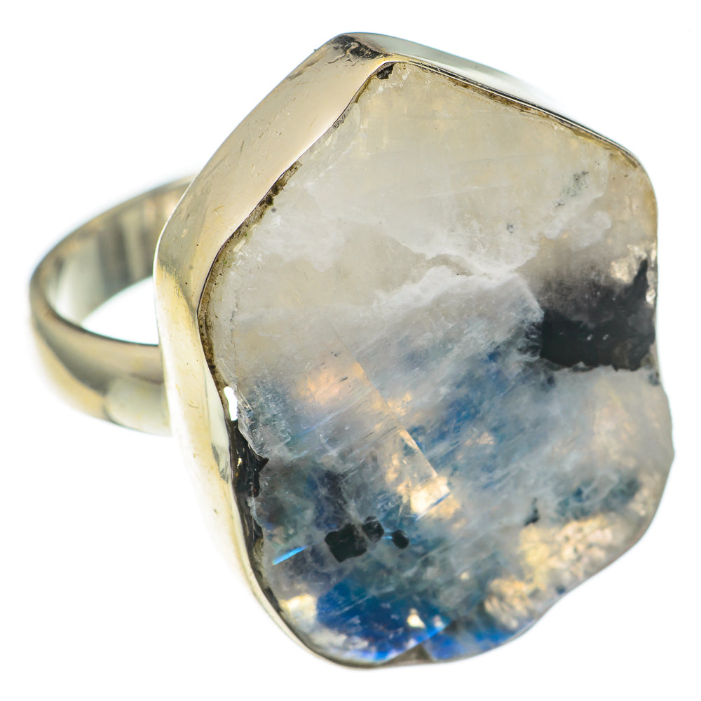 Rainbow Moonstone Rings handcrafted by Ana Silver Co - RING69549
