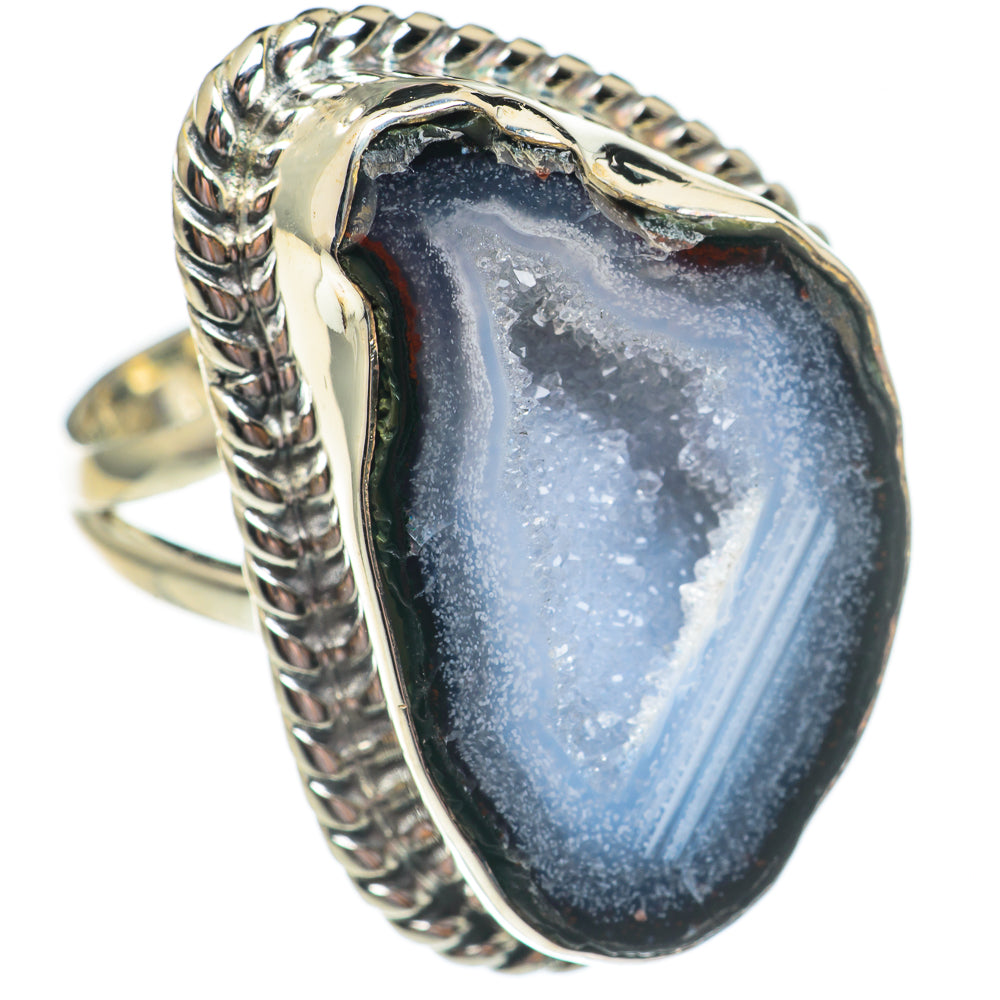Coconut Geode Druzy Rings handcrafted by Ana Silver Co - RING69587