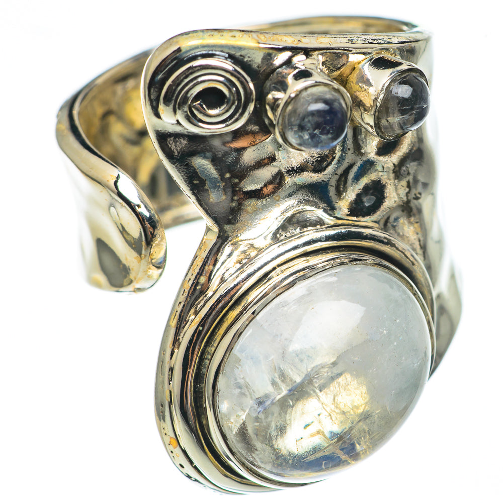 Rainbow Moonstone Rings handcrafted by Ana Silver Co - RING69633