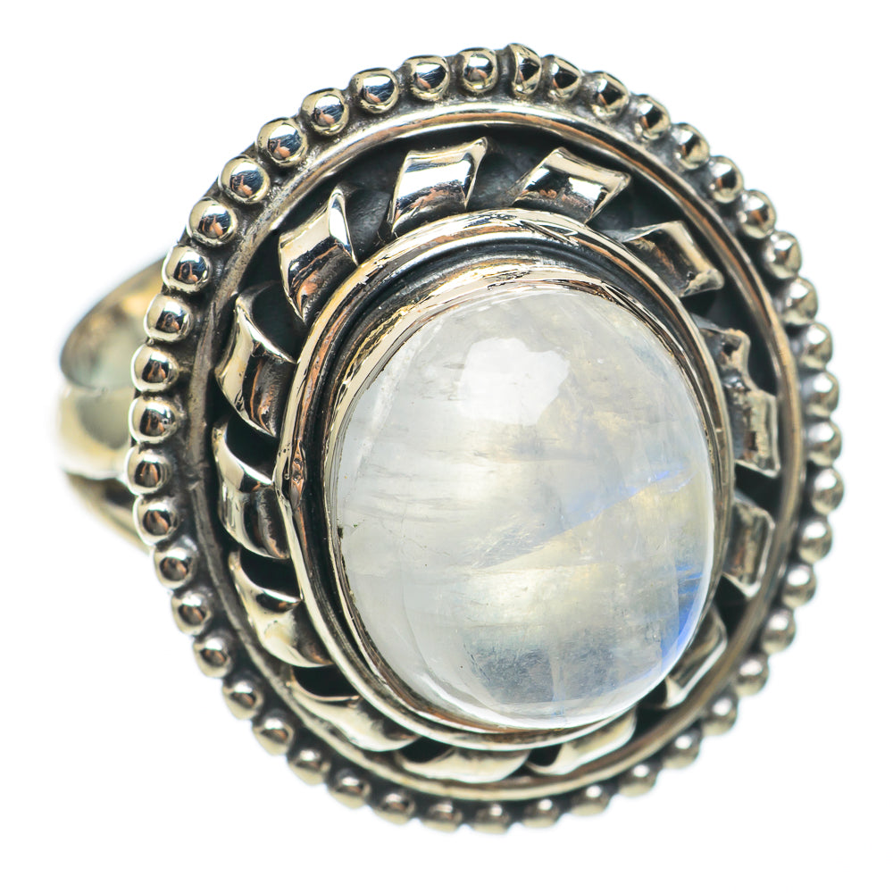 Rainbow Moonstone Rings handcrafted by Ana Silver Co - RING69681
