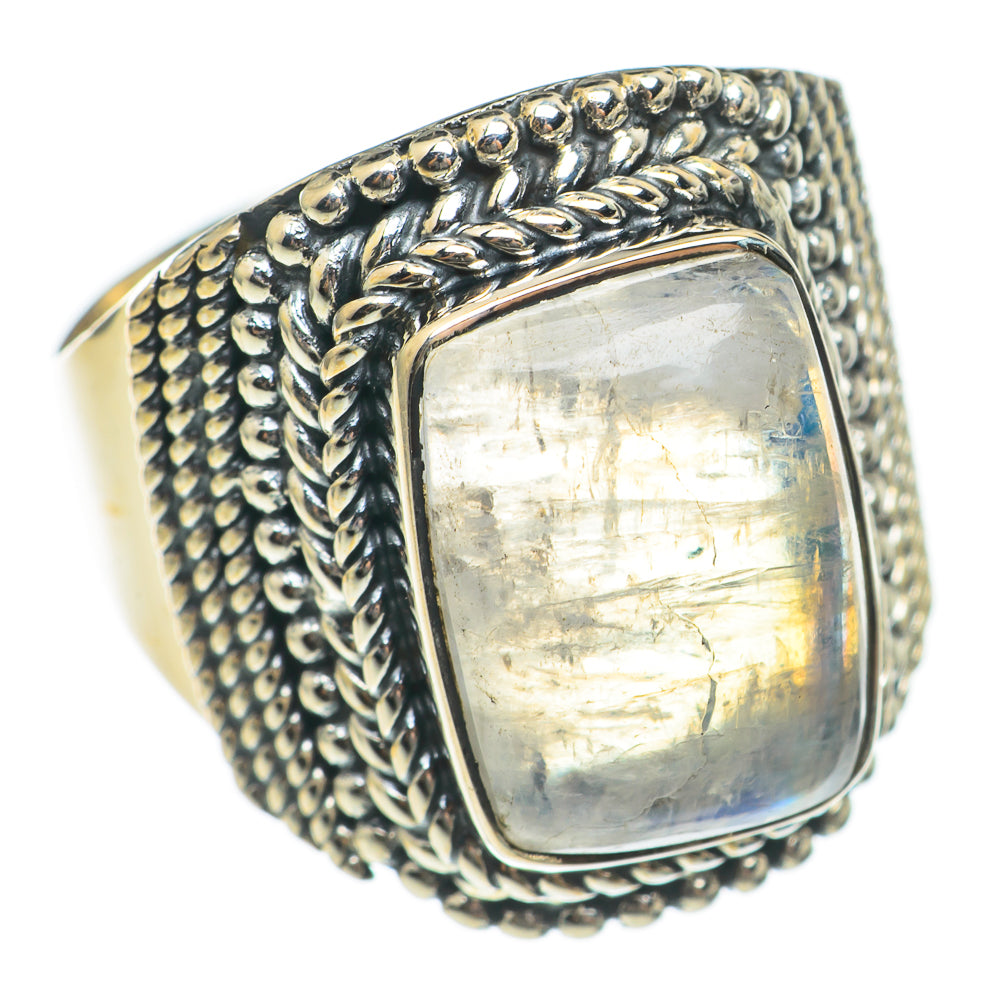 Rainbow Moonstone Rings handcrafted by Ana Silver Co - RING69795