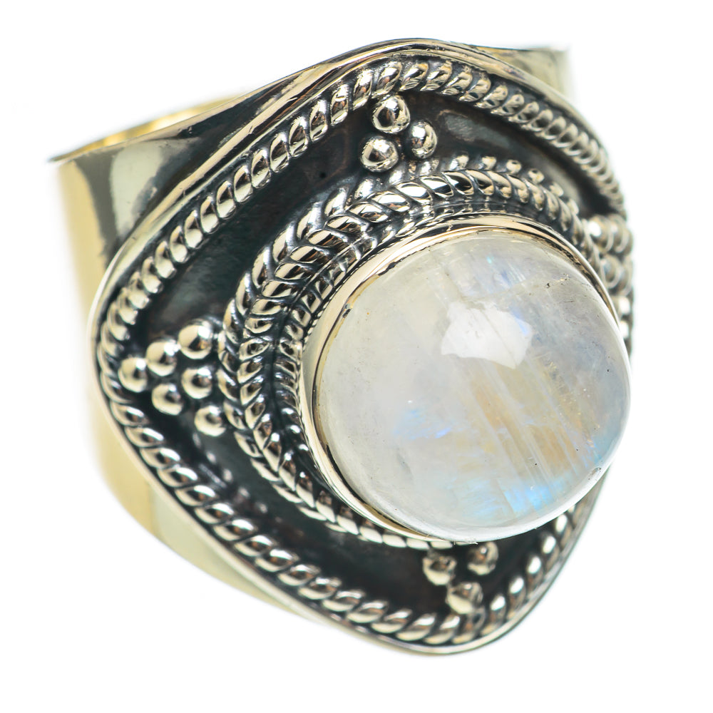 Rainbow Moonstone Rings handcrafted by Ana Silver Co - RING69796