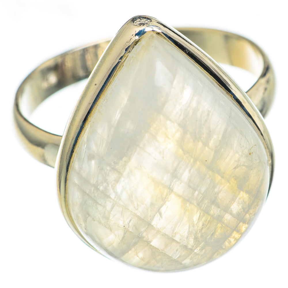 Rainbow Moonstone Rings handcrafted by Ana Silver Co - RING69848