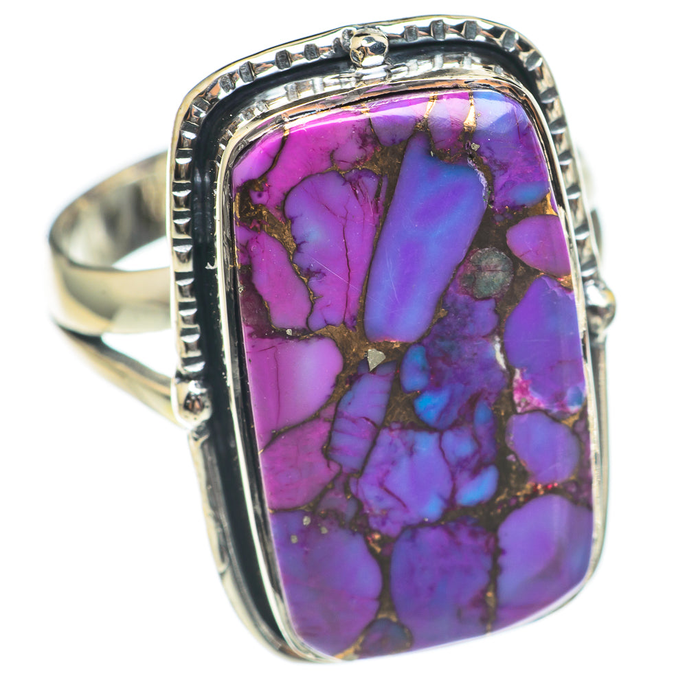 Purple Copper Composite Turquoise Rings handcrafted by Ana Silver Co - RING70107