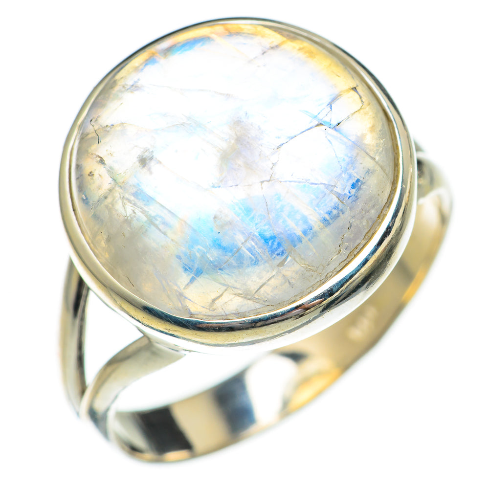 Rainbow Moonstone Rings handcrafted by Ana Silver Co - RING70297