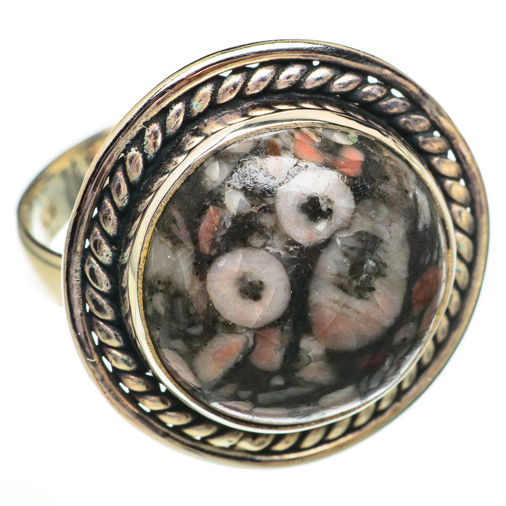Crinoid Fossil Rings handcrafted by Ana Silver Co - RING70318