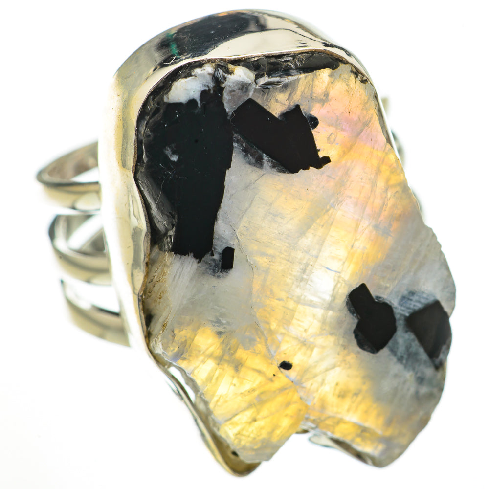 Rainbow Moonstone Rings handcrafted by Ana Silver Co - RING70564