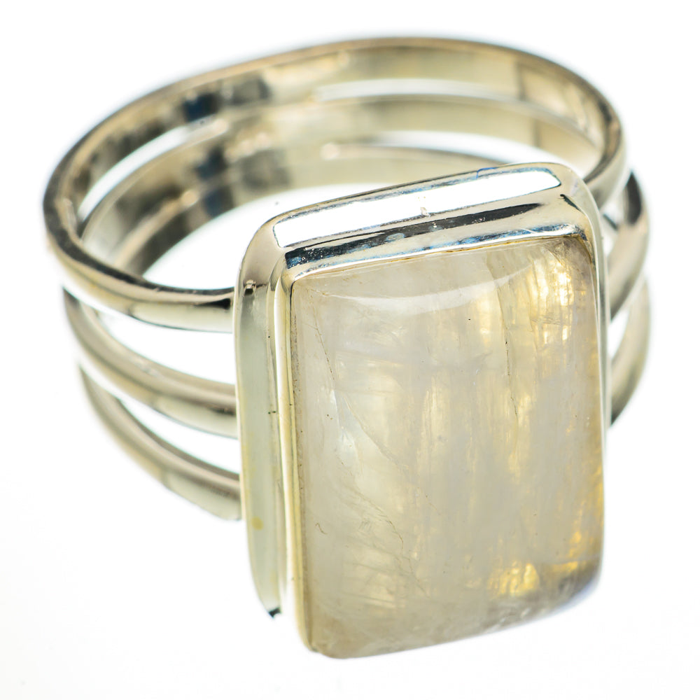 Rainbow Moonstone Rings handcrafted by Ana Silver Co - RING70600