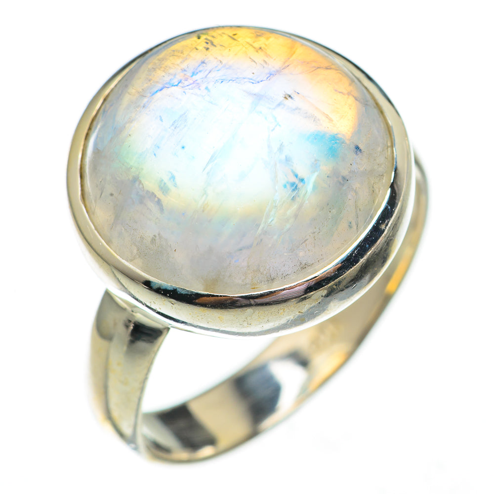 Rainbow Moonstone Rings handcrafted by Ana Silver Co - RING70640