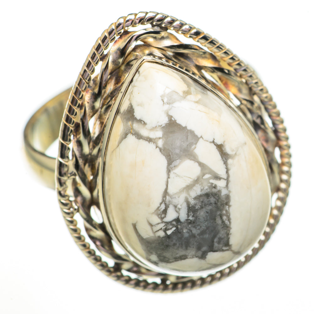 Howlite Rings handcrafted by Ana Silver Co - RING70714