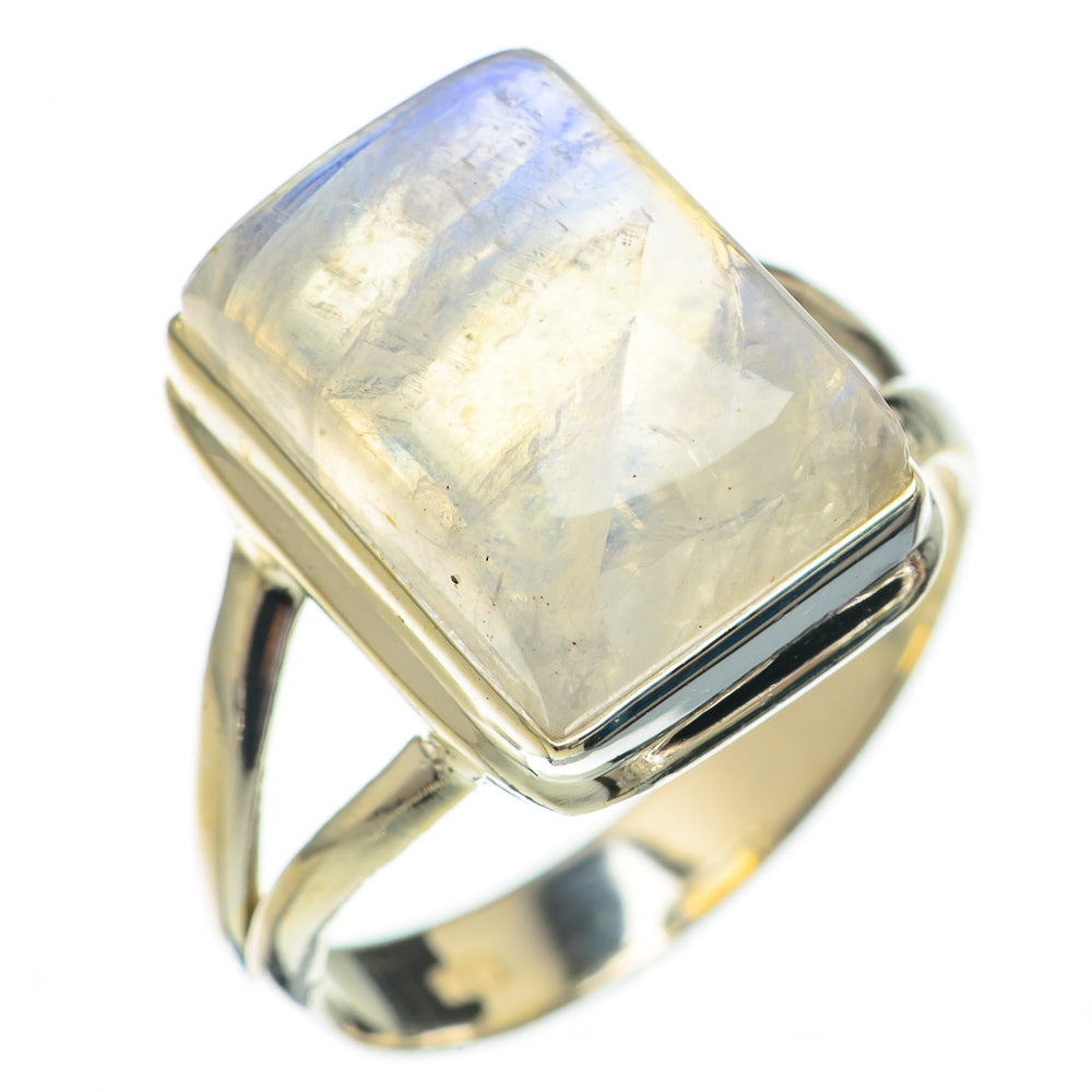 Rainbow Moonstone Rings handcrafted by Ana Silver Co - RING70750