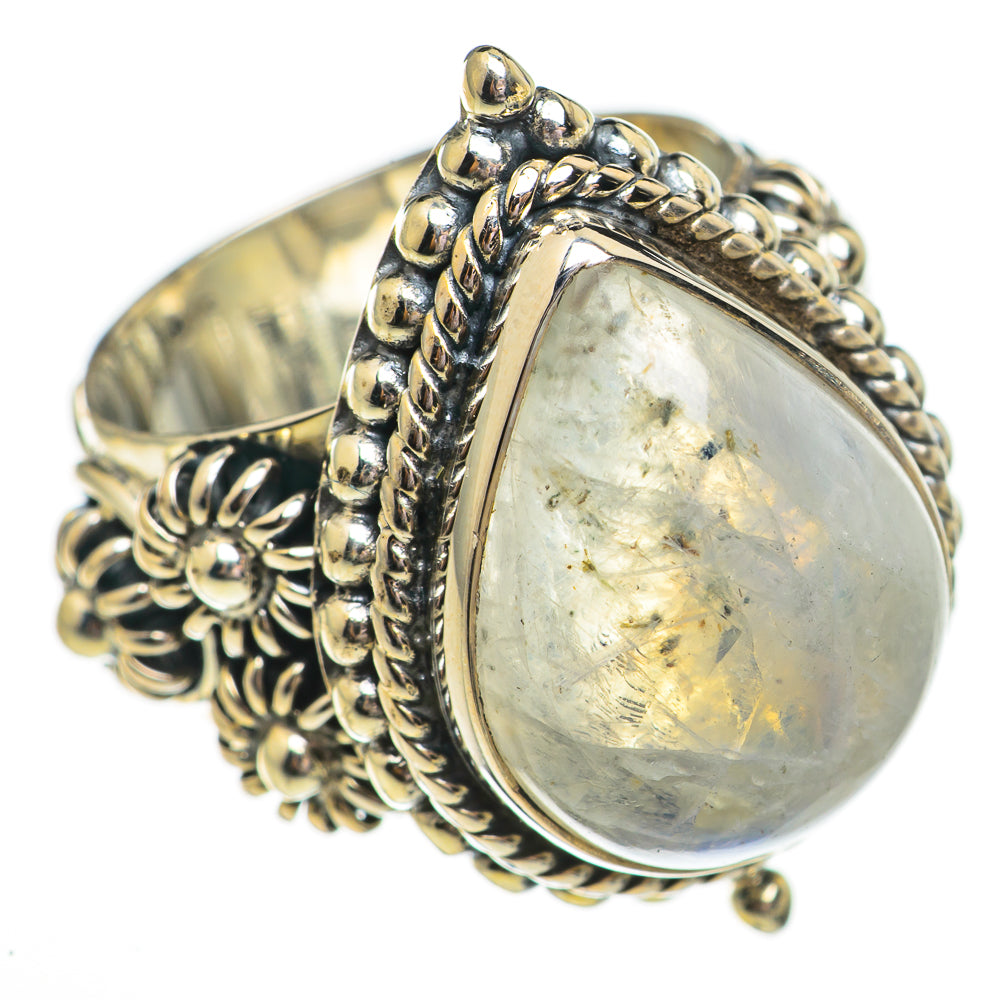 Rainbow Moonstone Rings handcrafted by Ana Silver Co - RING70877