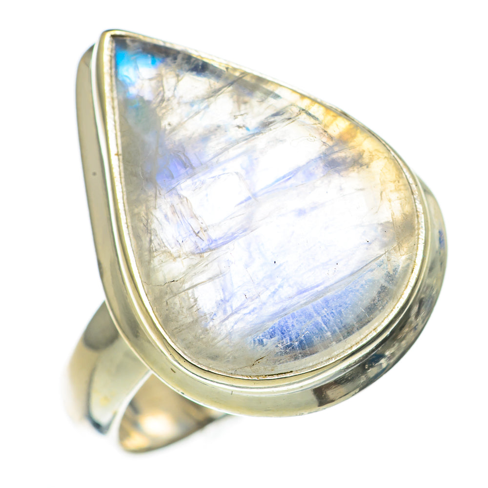 Rainbow Moonstone Rings handcrafted by Ana Silver Co - RING70999