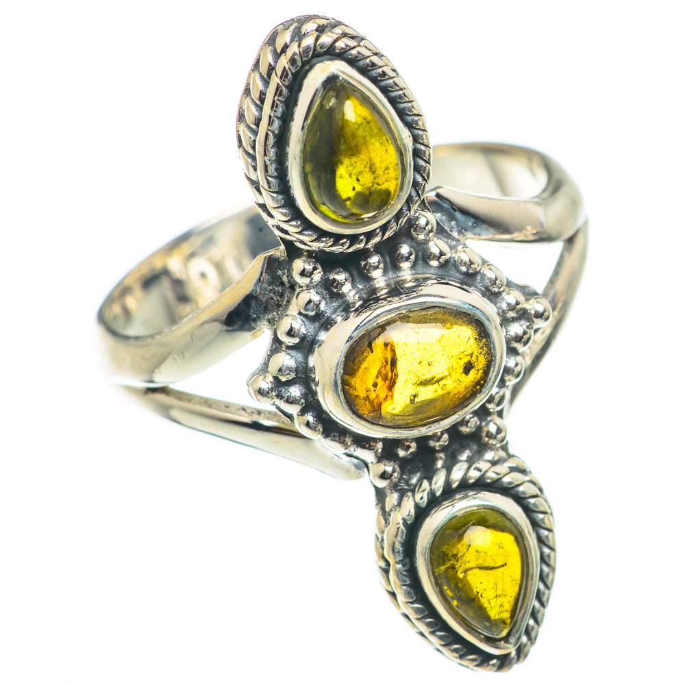 Green Tourmaline Rings handcrafted by Ana Silver Co - RING71157