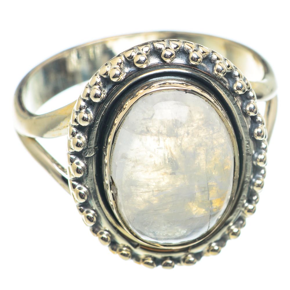 Rainbow Moonstone Rings handcrafted by Ana Silver Co - RING71176