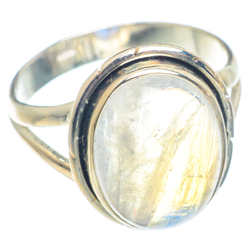Rainbow Moonstone Rings handcrafted by Ana Silver Co - RING71293