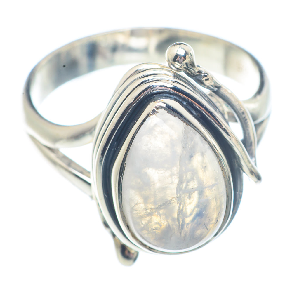 Rainbow Moonstone Rings handcrafted by Ana Silver Co - RING71334