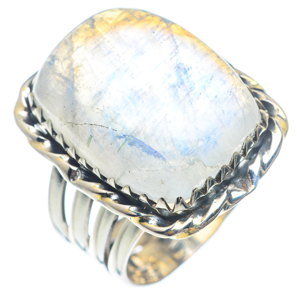 Rainbow Moonstone Rings handcrafted by Ana Silver Co - RING71520