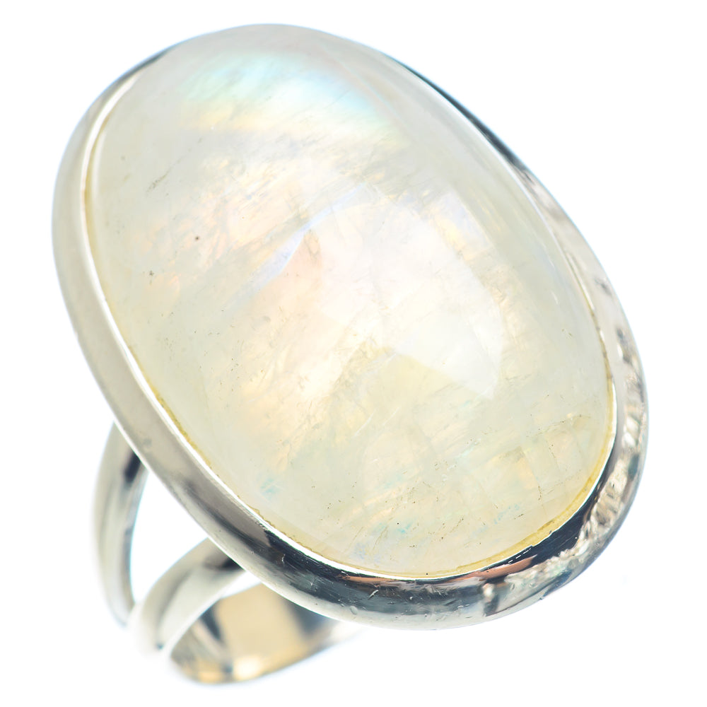 Rainbow Moonstone Rings handcrafted by Ana Silver Co - RING71637