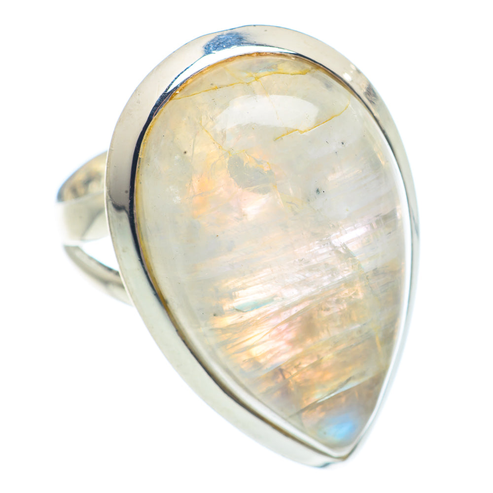 Rainbow Moonstone Rings handcrafted by Ana Silver Co - RING71640
