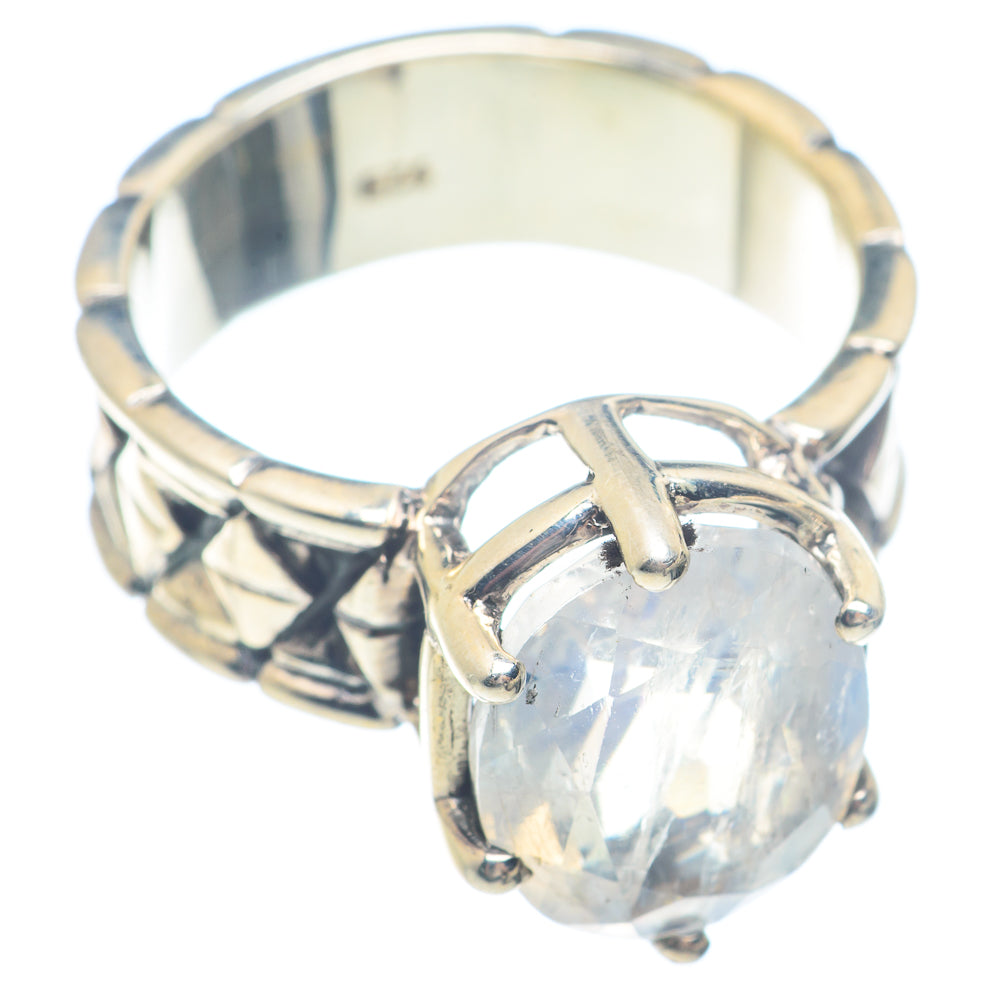 Rainbow Moonstone Rings handcrafted by Ana Silver Co - RING71714