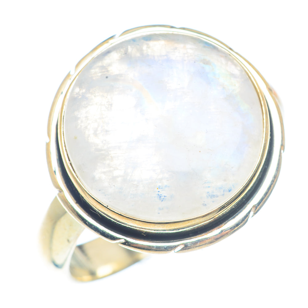 Rainbow Moonstone Rings handcrafted by Ana Silver Co - RING71715