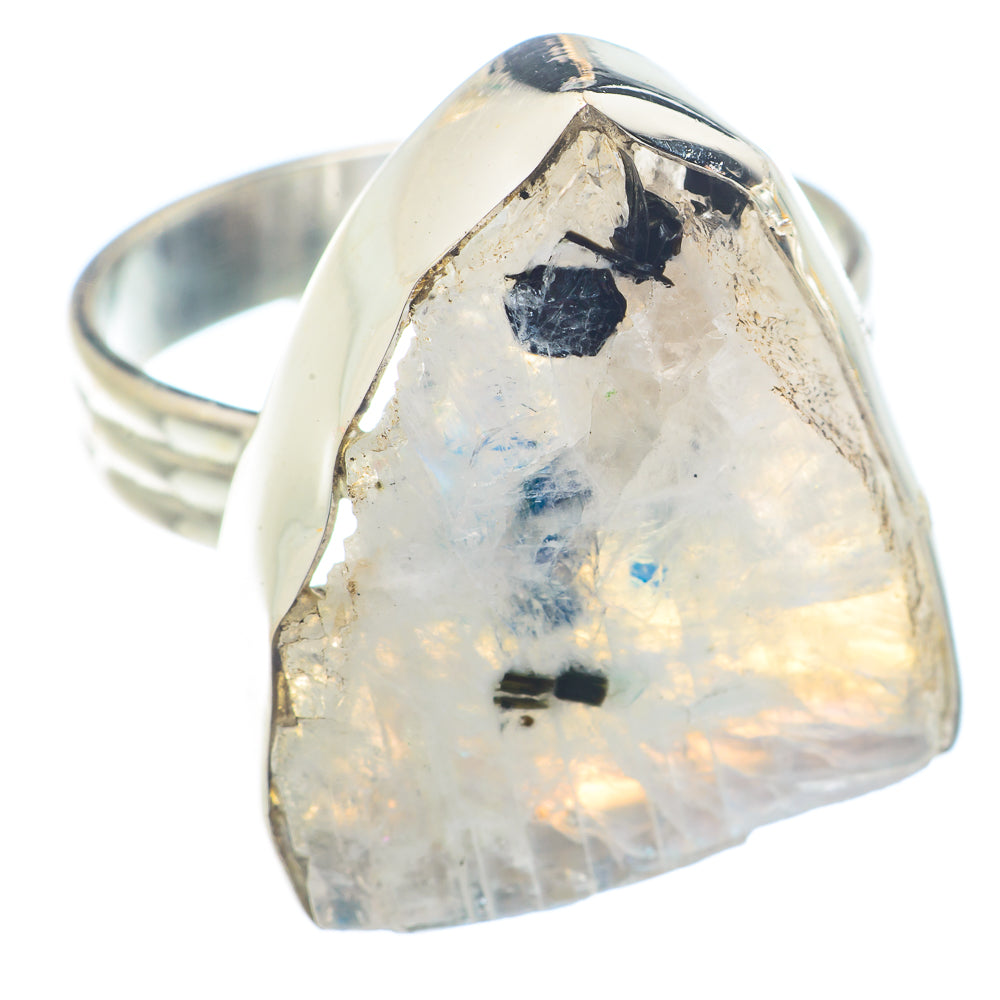 Rainbow Moonstone Rings handcrafted by Ana Silver Co - RING71801