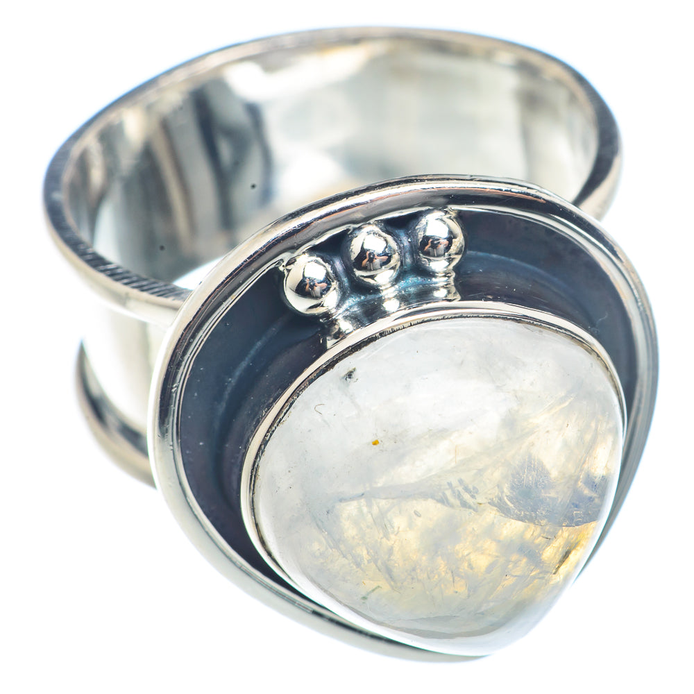 Rainbow Moonstone Rings handcrafted by Ana Silver Co - RING71988
