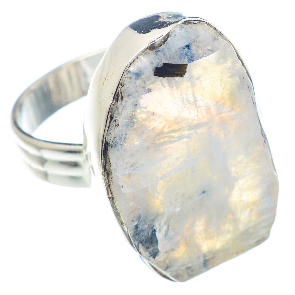 Rainbow Moonstone Rings handcrafted by Ana Silver Co - RING72067