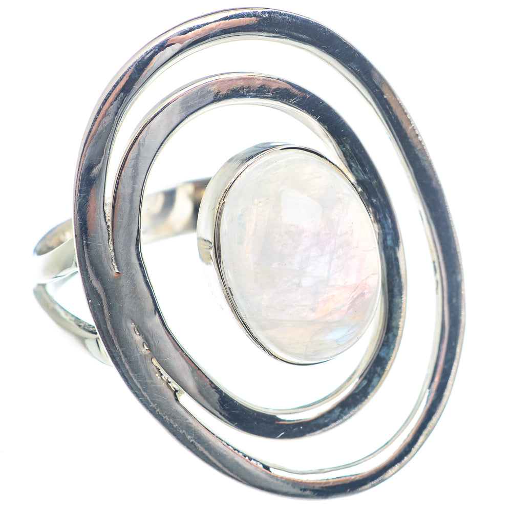 Rainbow Moonstone Rings handcrafted by Ana Silver Co - RING72069