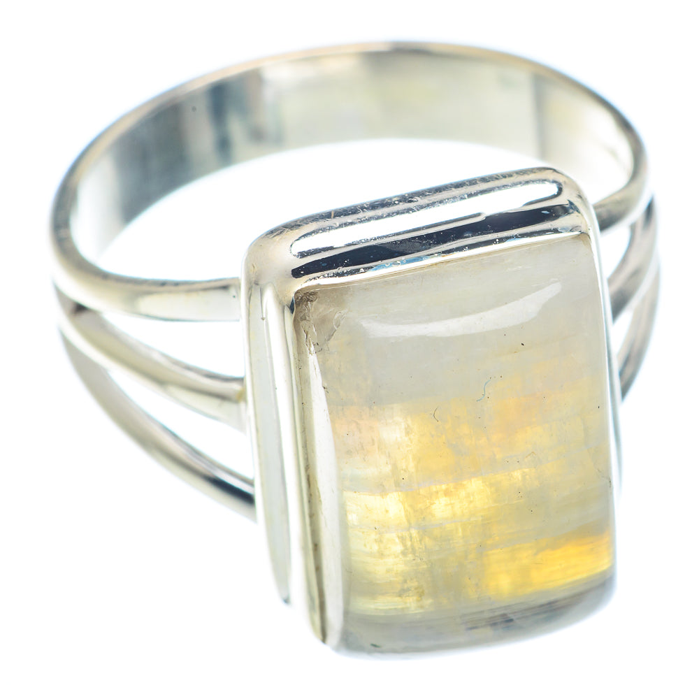 Rainbow Moonstone Rings handcrafted by Ana Silver Co - RING72216