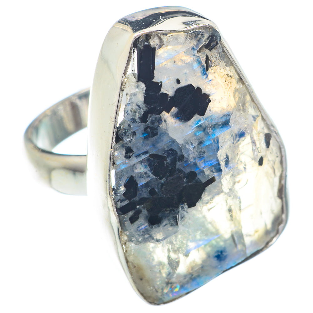 Rainbow Moonstone Rings handcrafted by Ana Silver Co - RING72445