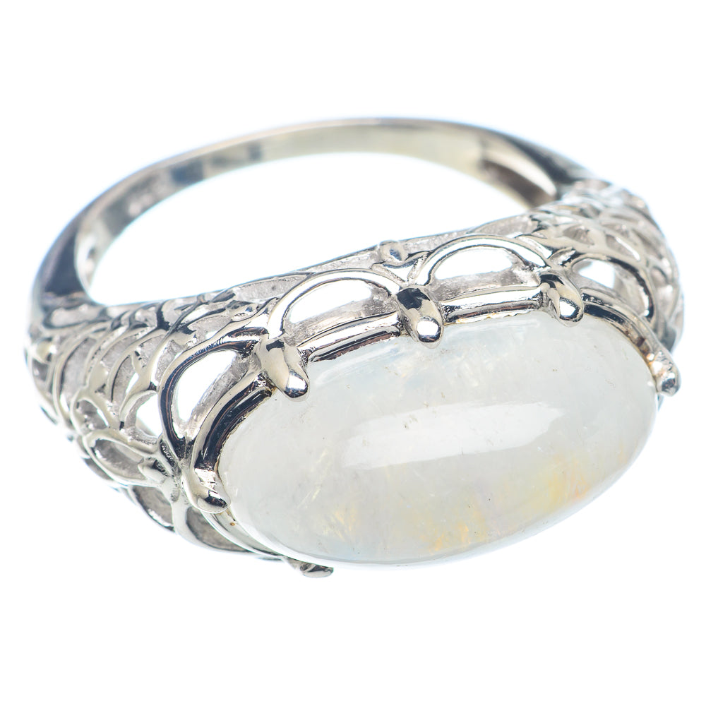 Rainbow Moonstone Rings handcrafted by Ana Silver Co - RING72502